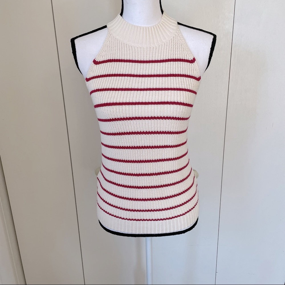 Loft ribbed sweater tank mock neck Sz S NWOT